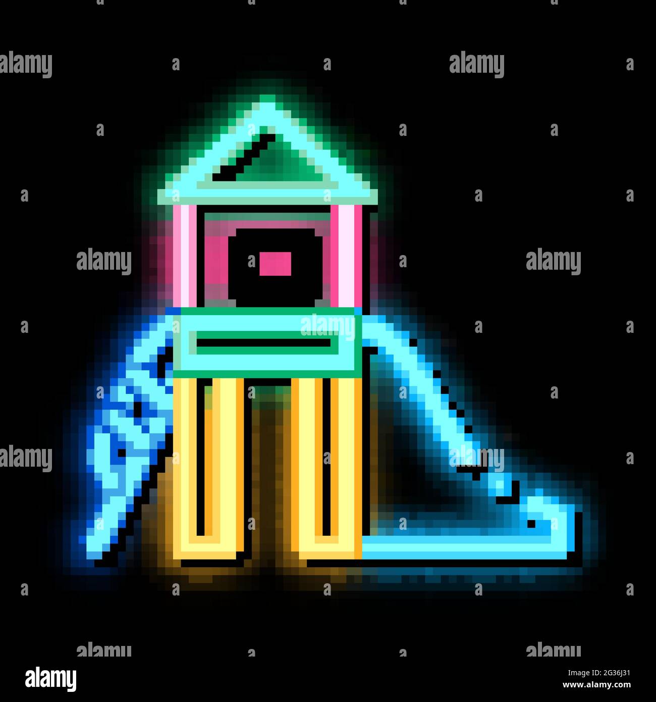 illustration de l'icône néon pour jeu d'enfants d'âge préscolaire Illustration de Vecteur