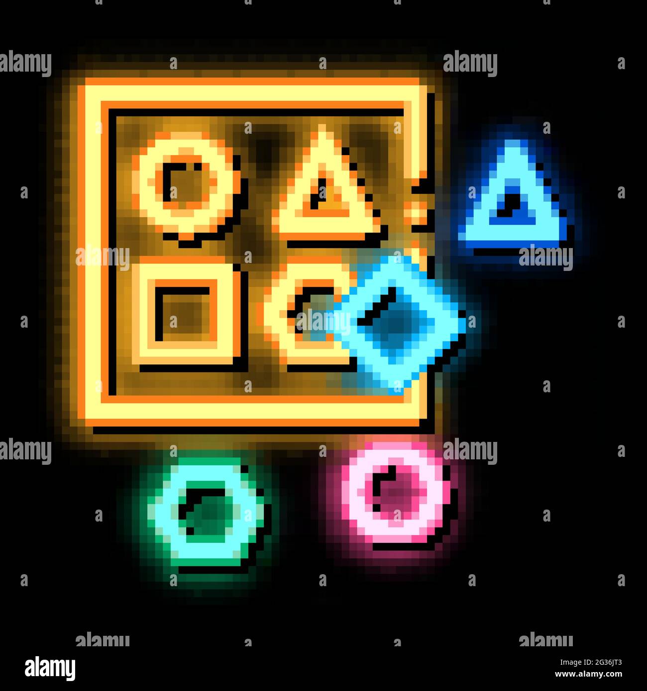 illustration de l'icône néon des jouets éducatifs Illustration de Vecteur