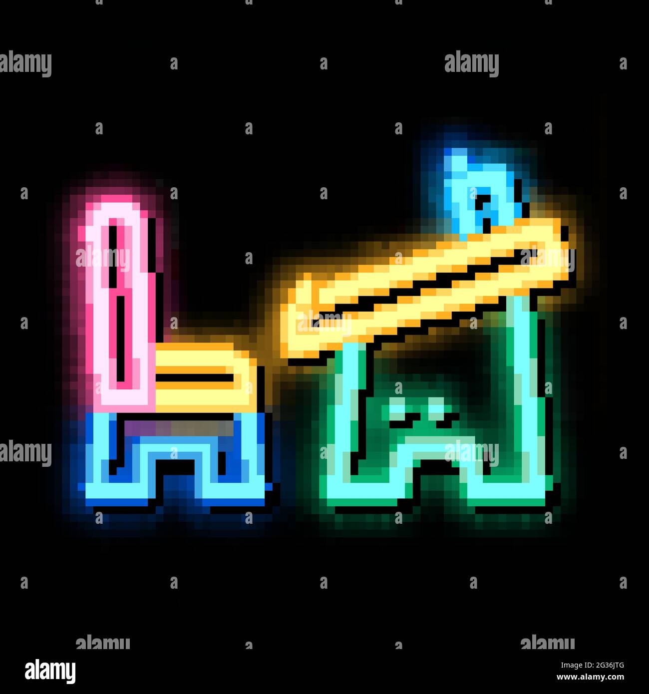 tableau d'éducation préscolaire néon icône de lueur illustration Illustration de Vecteur