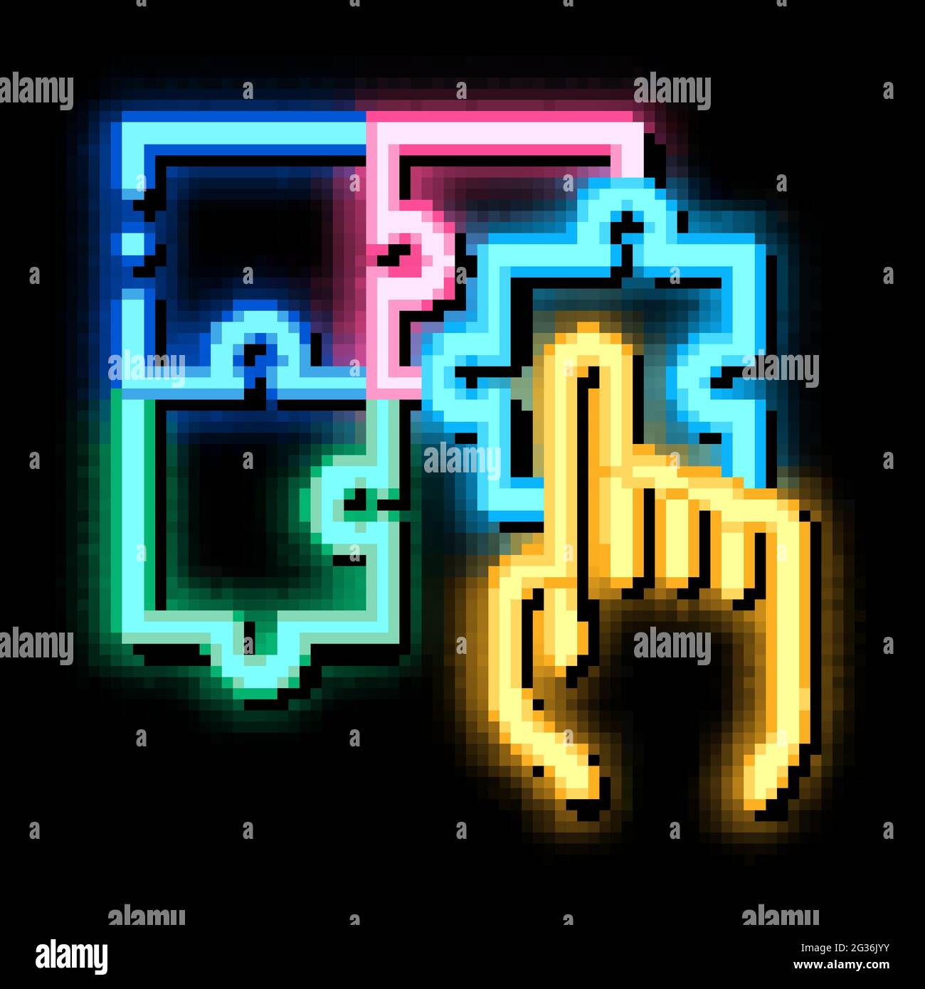 puzzle jouet néon icône de lueur illustration Illustration de Vecteur