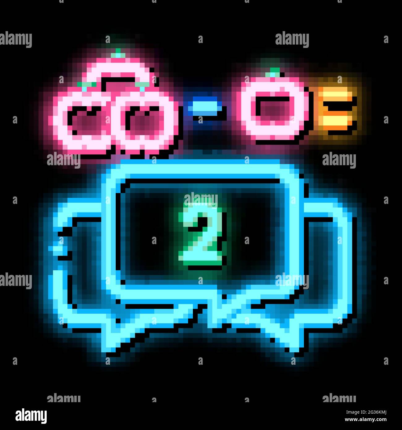 éducation préscolaire mathématiques néon icône d'illustration Illustration de Vecteur