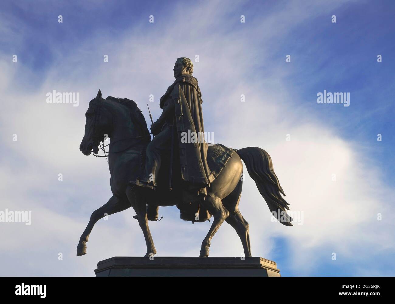 Statue équestre pour le roi Frederick William III de Prusse sur la place Heumarkt, Allemagne, Rhénanie-du-Nord-Westphalie, Cologne Banque D'Images