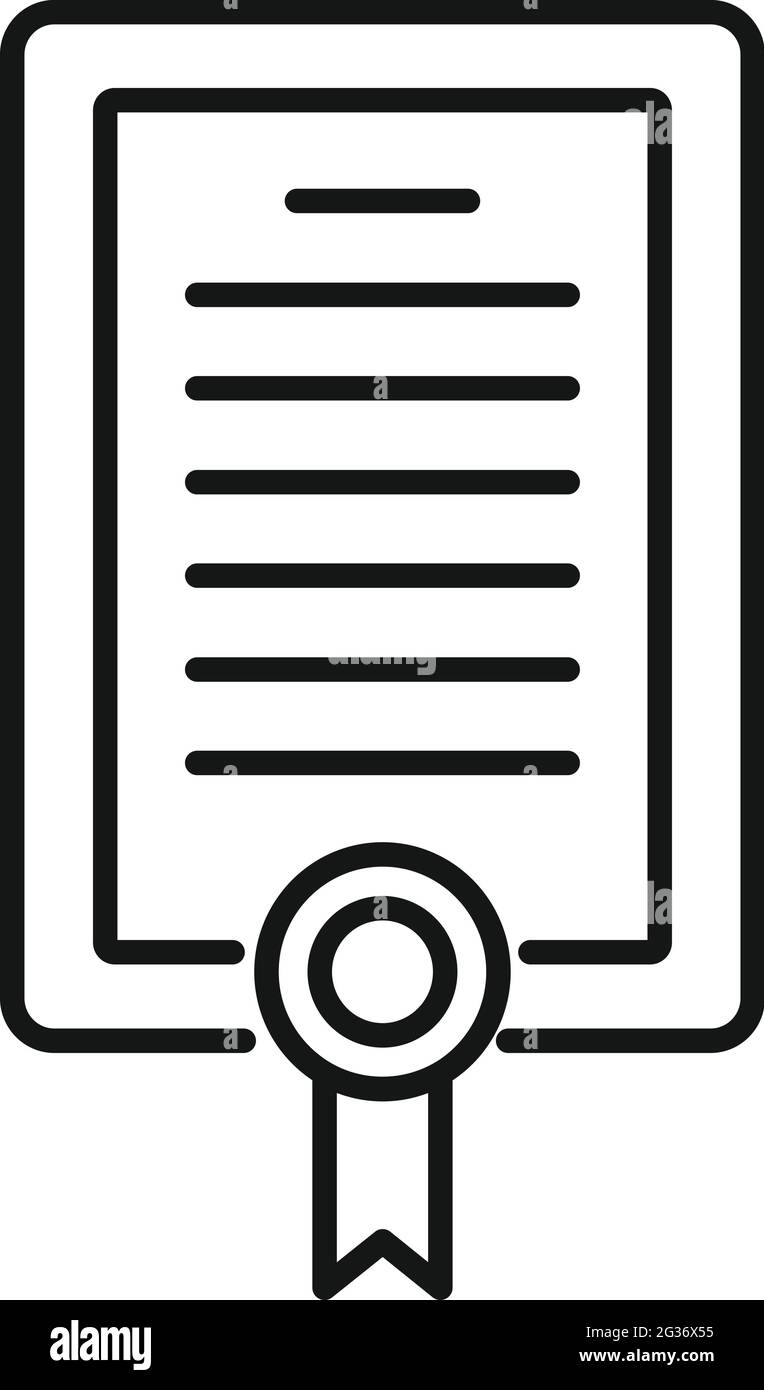 Diplôme d'icône de psychologue, style de contour Illustration de Vecteur