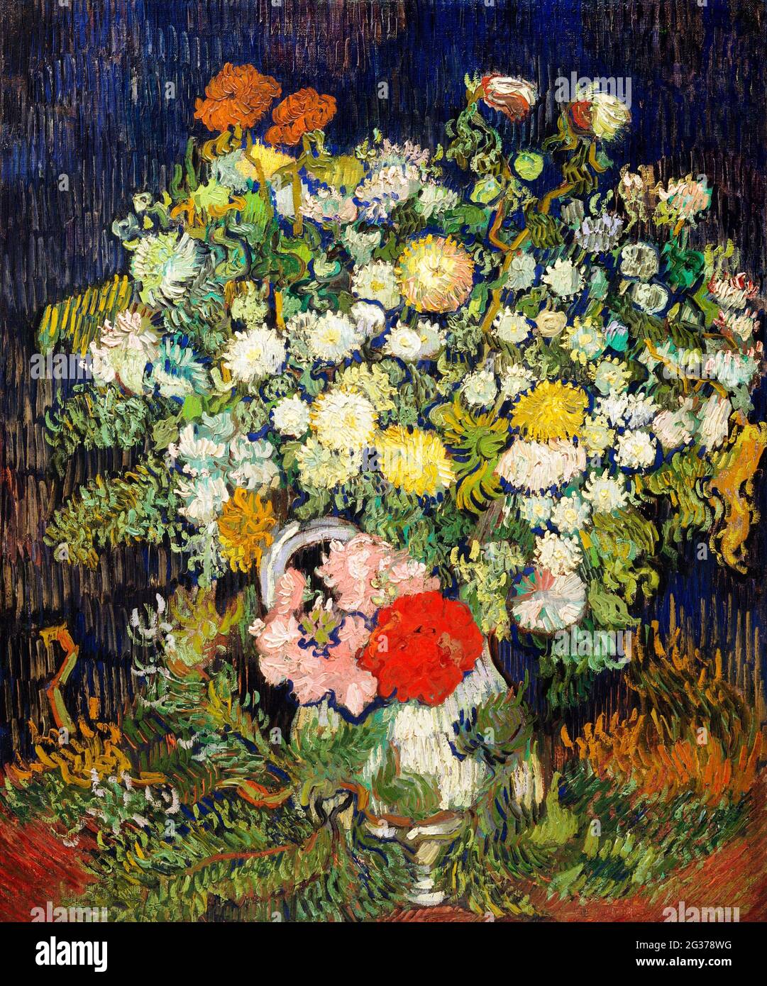 Bouquet de fleurs dans un vase (1890) de Vincent Van Gogh. Banque D'Images