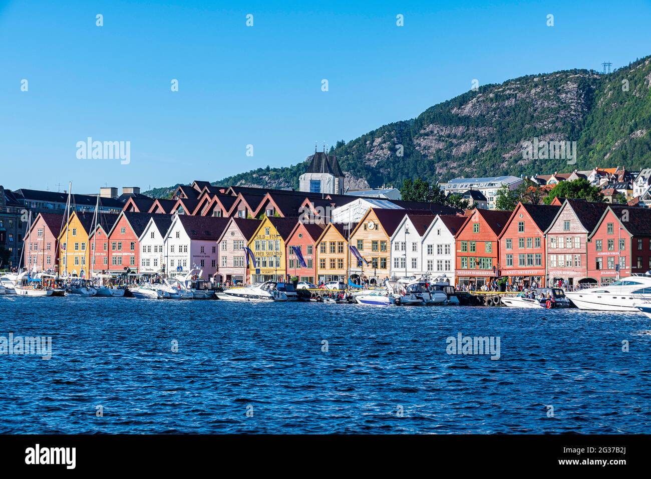 Bryggen, série de bâtiments Hnaseatic, site classé au patrimoine mondial de l'UNESCO, Bergen, Norvège Banque D'Images