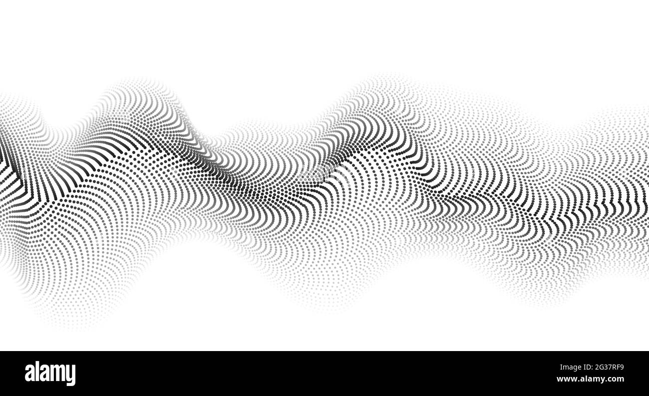 Arrière-plan abstrait vectoriel avec onde abstraite noire Illustration de Vecteur