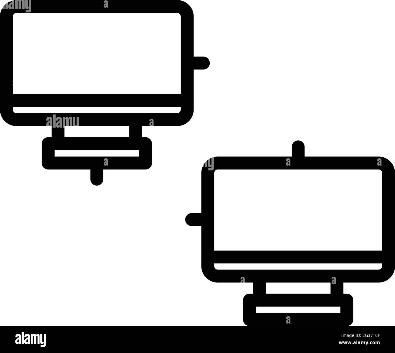 Icône réseau de l'ordinateur Smart Office. Contour icône de vecteur réseau Smart Office pc pour la conception Web isolée sur fond blanc Illustration de Vecteur