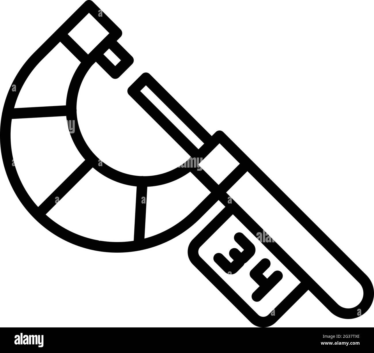 Icône de précision du micromètre numérique. Outline micromètre numérique icône de vecteur de précision pour la conception de sites Web isolée sur fond blanc Illustration de Vecteur