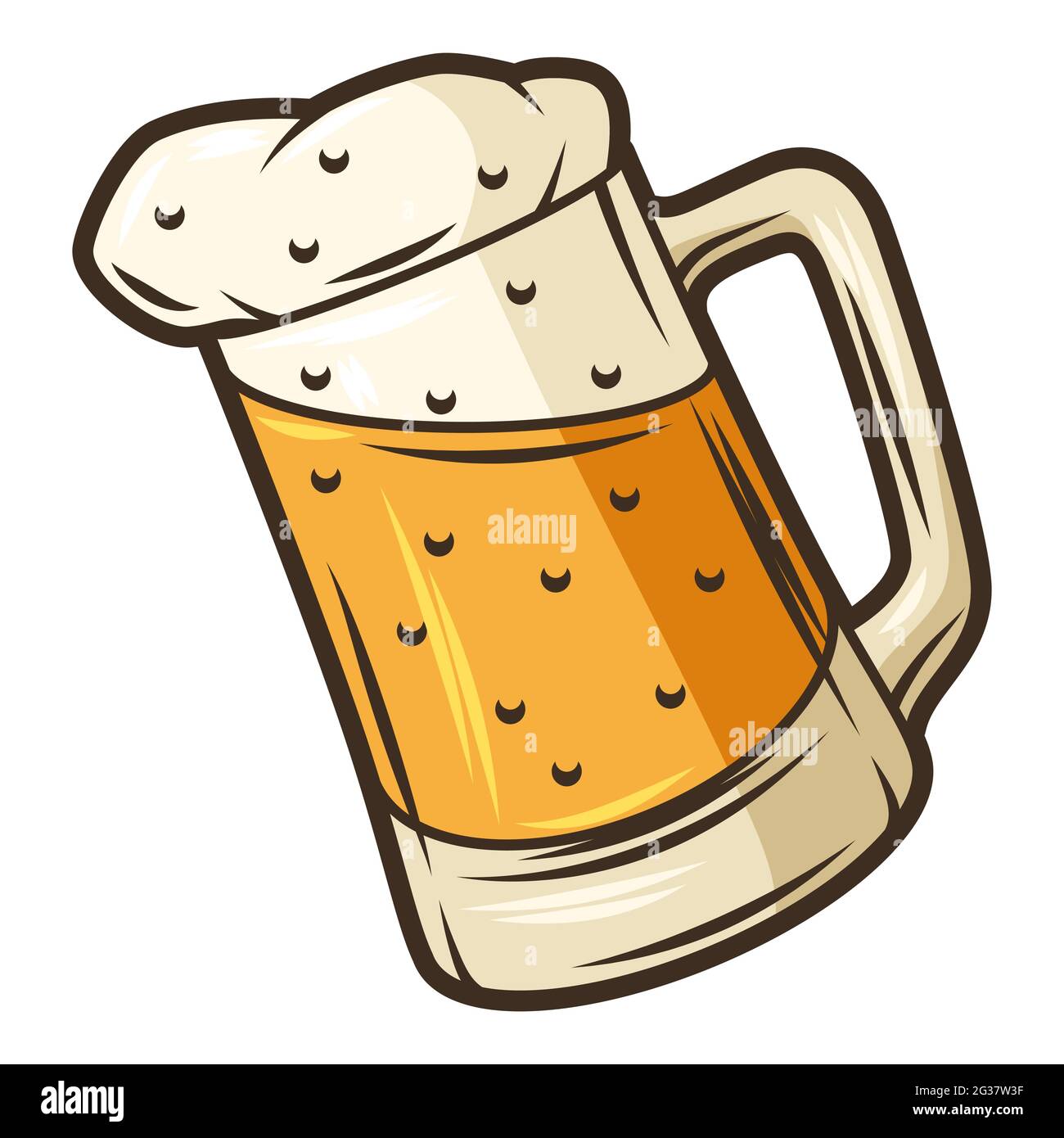 Illustration d'une tasse en verre avec bière. Objet en style gravure dessiné à la main. Old Element pour le festival de la bière ou l'Oktoberfest. Illustration de Vecteur