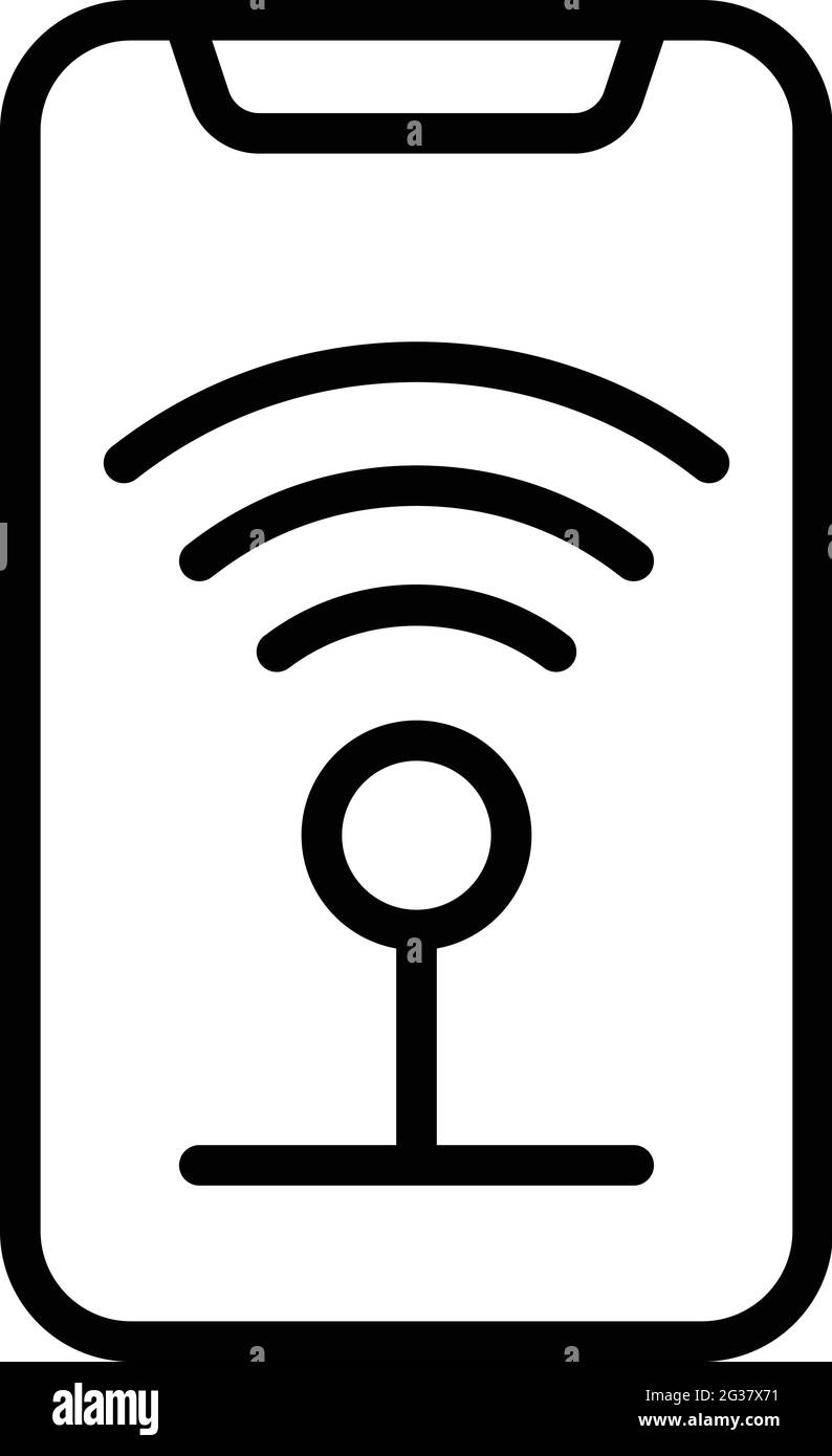 Icône Internet du téléphone Wi-Fi. Outline WiFi phone Internet Vector icône pour le web design isolé sur fond blanc Illustration de Vecteur