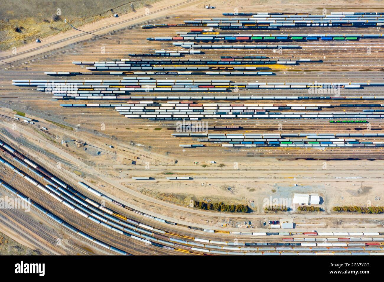 Bailey Yard, la plus grande cour de classement ferroviaire au monde, North Platte, Nebraska, États-Unis Banque D'Images