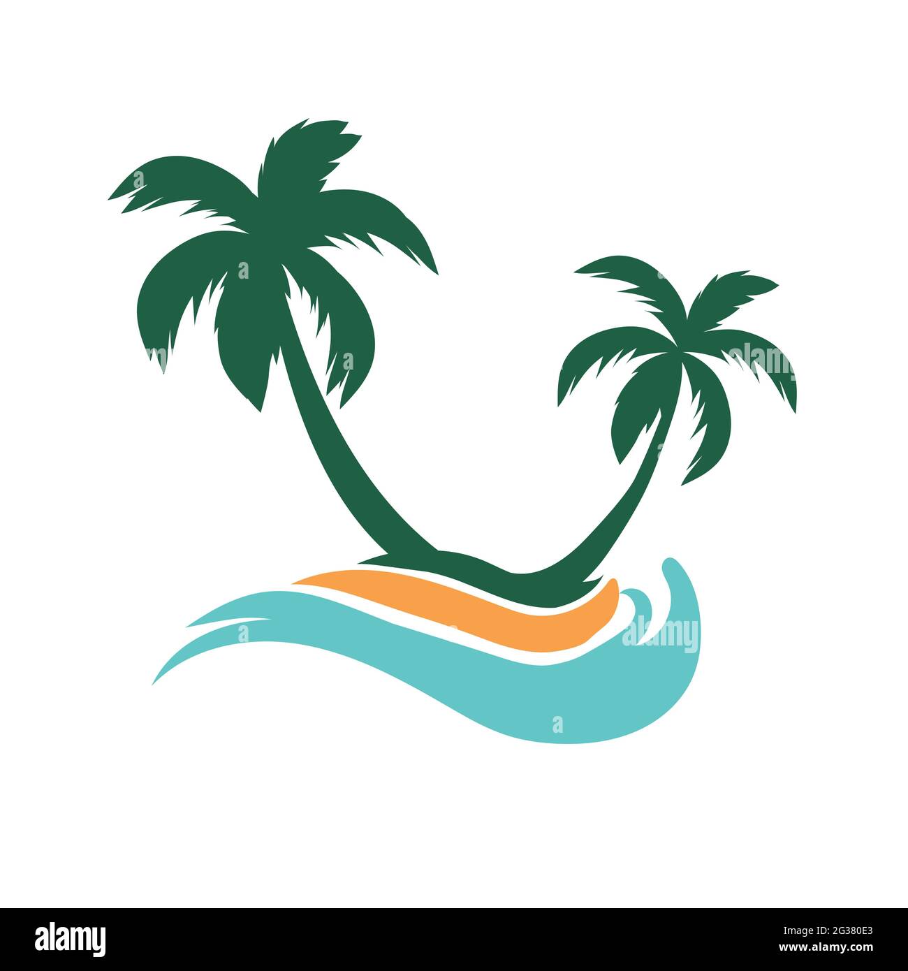 Logo de plage motif Vector illustration isolée Illustration de Vecteur