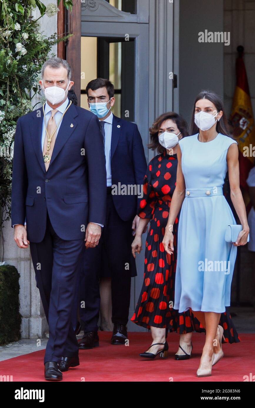 Séville, Espagne. 14 juin 2021. **NO ESPAGNE** la reine Letizia et le roi Felipe assistent à la remise de la médaille d'honneur andalouse au palais San Telmo de Séville, Espagne, le 14 juin 2021. Crédit : Jimmy Olsen/Media Punch/Alay Live News Banque D'Images