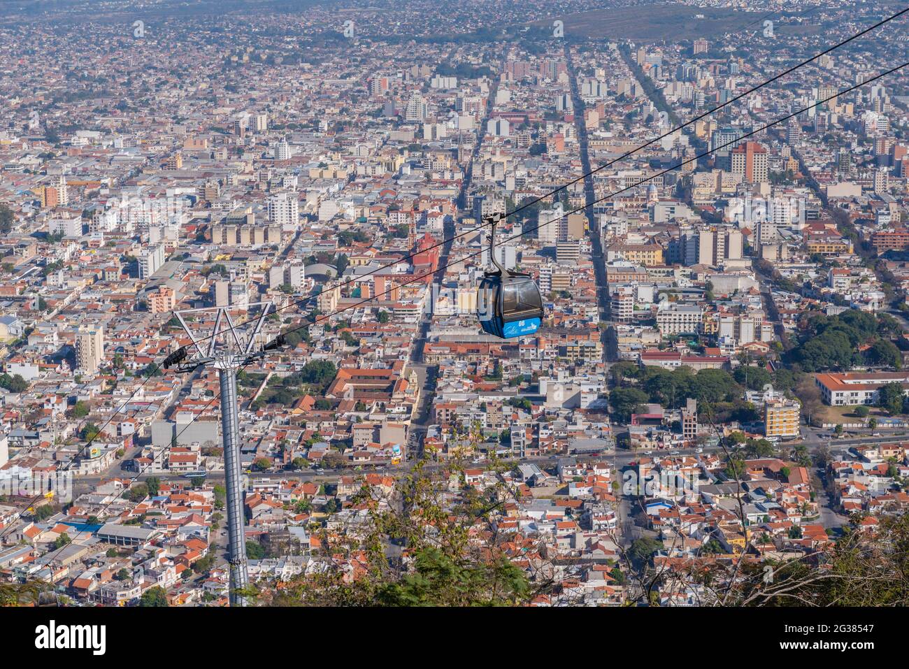 Vue de la colline Cerro San Bernardo, Teleferico San Bernado , ville coloniale de Salta dans le nord-ouest de l'Argentine, Amérique latine Banque D'Images