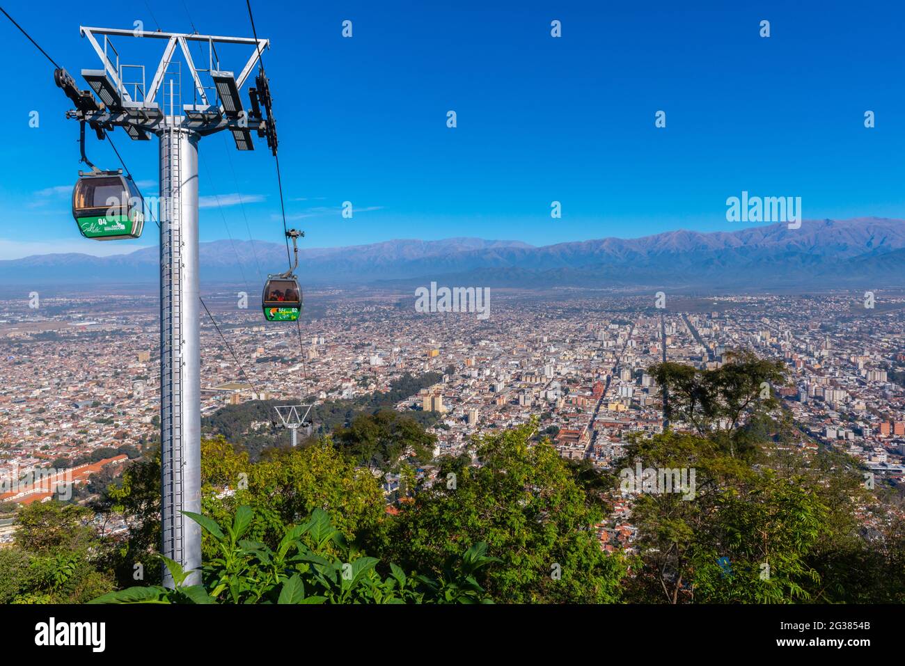 Vue de la colline Cerro San Bernardo, Teleferico San Bernado , ville coloniale de Salta dans le nord-ouest de l'Argentine, Amérique latine Banque D'Images