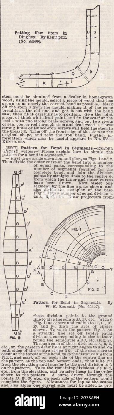Reportez-vous au Journal hebdomadaire illustré pour Mechanics 1900 - modèle de pliage des segments. Banque D'Images