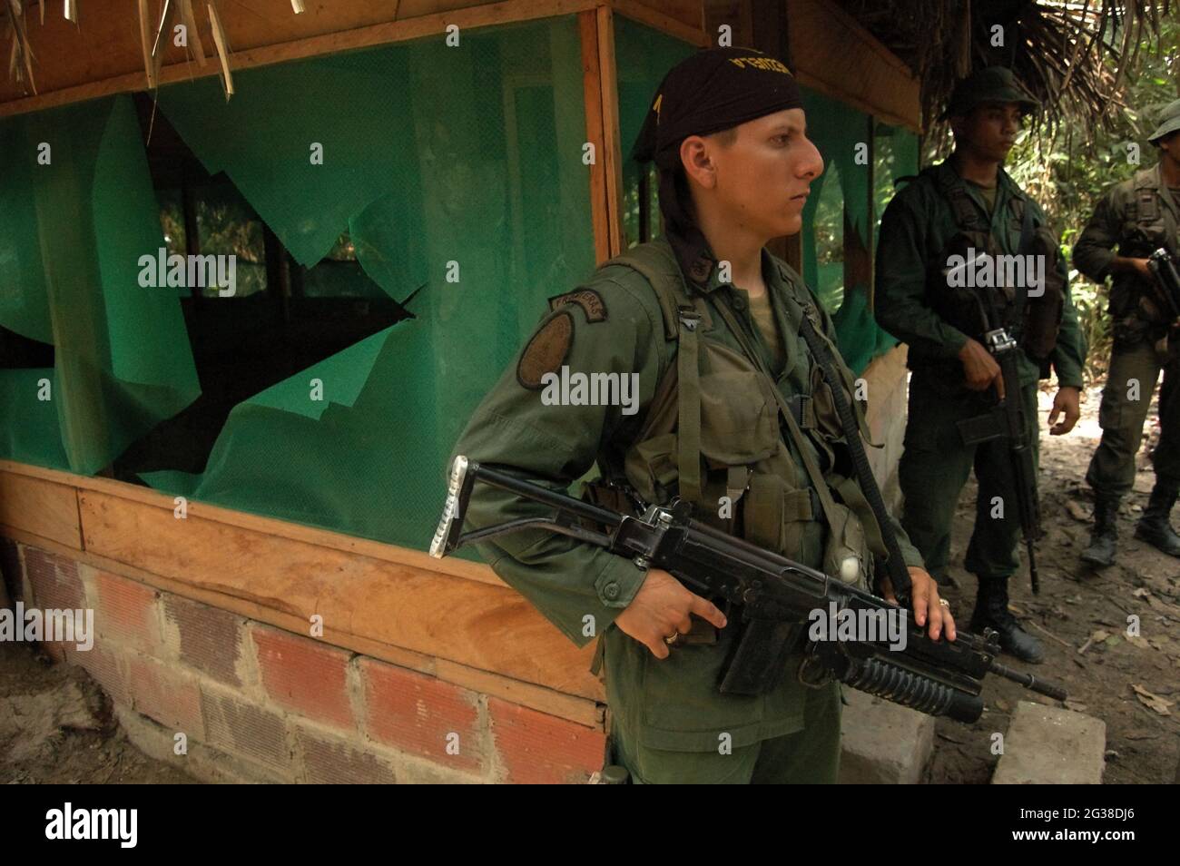 Opérations militaires de l'armée vénézuélienne pour lutter contre les guérilleros colombiens à la frontière. Banque D'Images