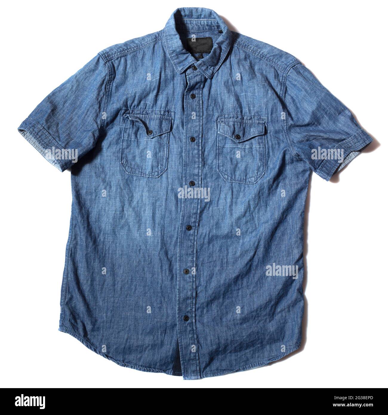 Chemise en denim bleu Banque D'Images