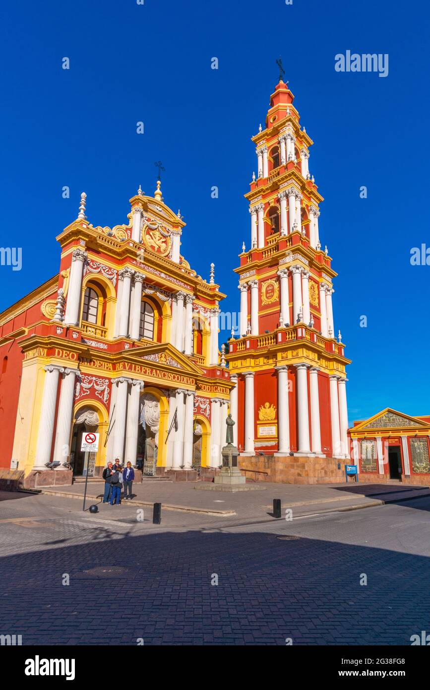 Cathédrale Basílica de San Francisco à Salta, tour d'église avec 57hight plus haut en Amérique du Sud, province Salta, NW Argentine, Amérique latine Banque D'Images