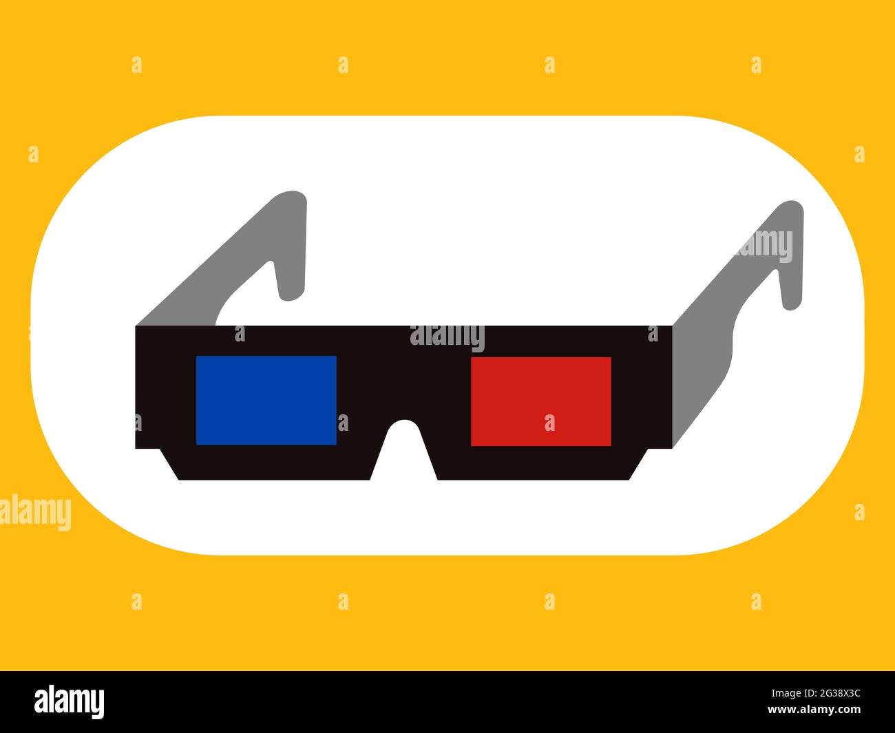 Illustration de l'affiche des lunettes 3D. Design plat d'illustration coloré. Banque D'Images