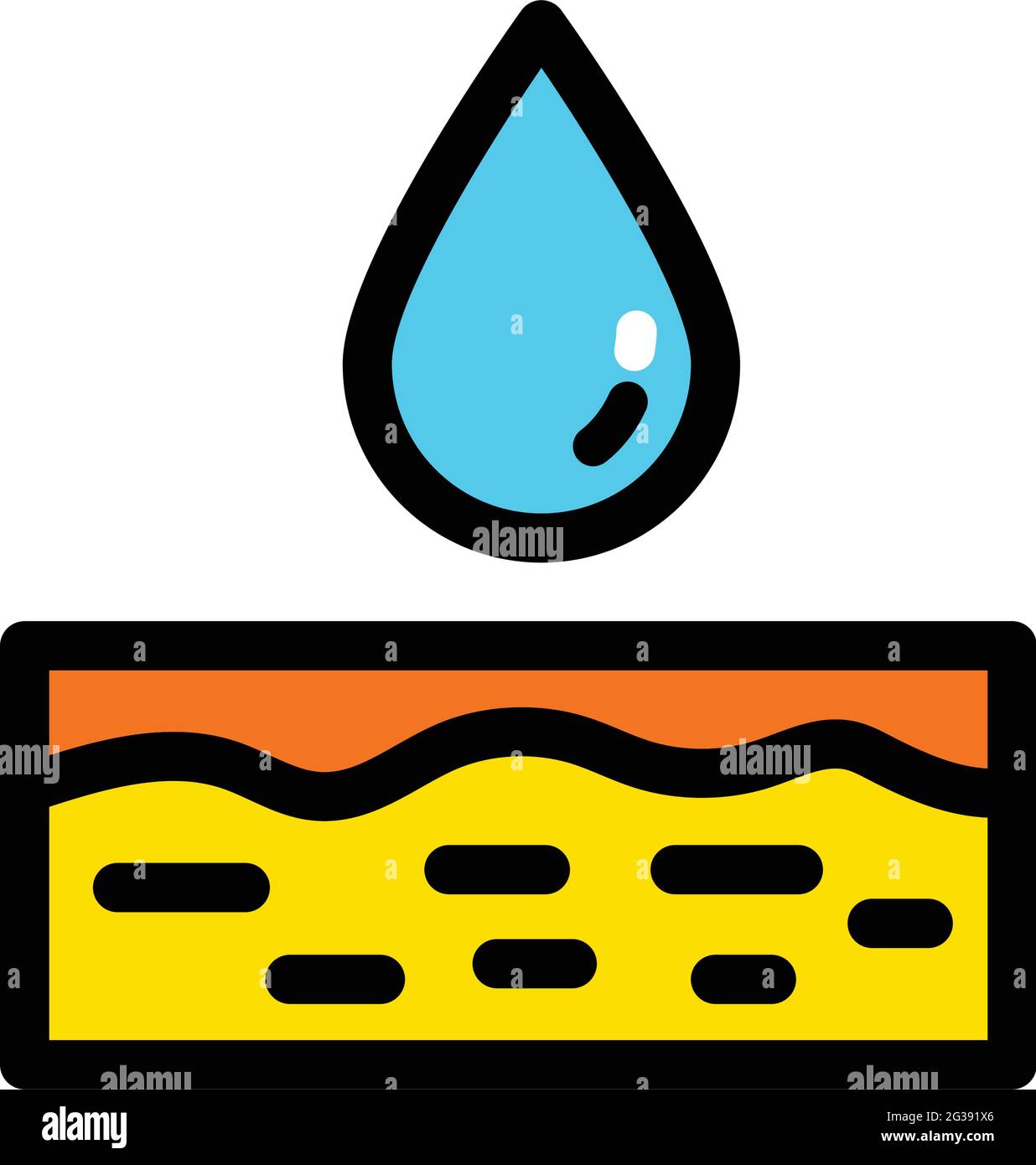 Symbole de protection de la peau aux ultraviolets. Icône de couleur SPF. Affiche Sun ray de style simple. Icône plate fine sur fond blanc. Illustration vectorielle. Illustration de Vecteur