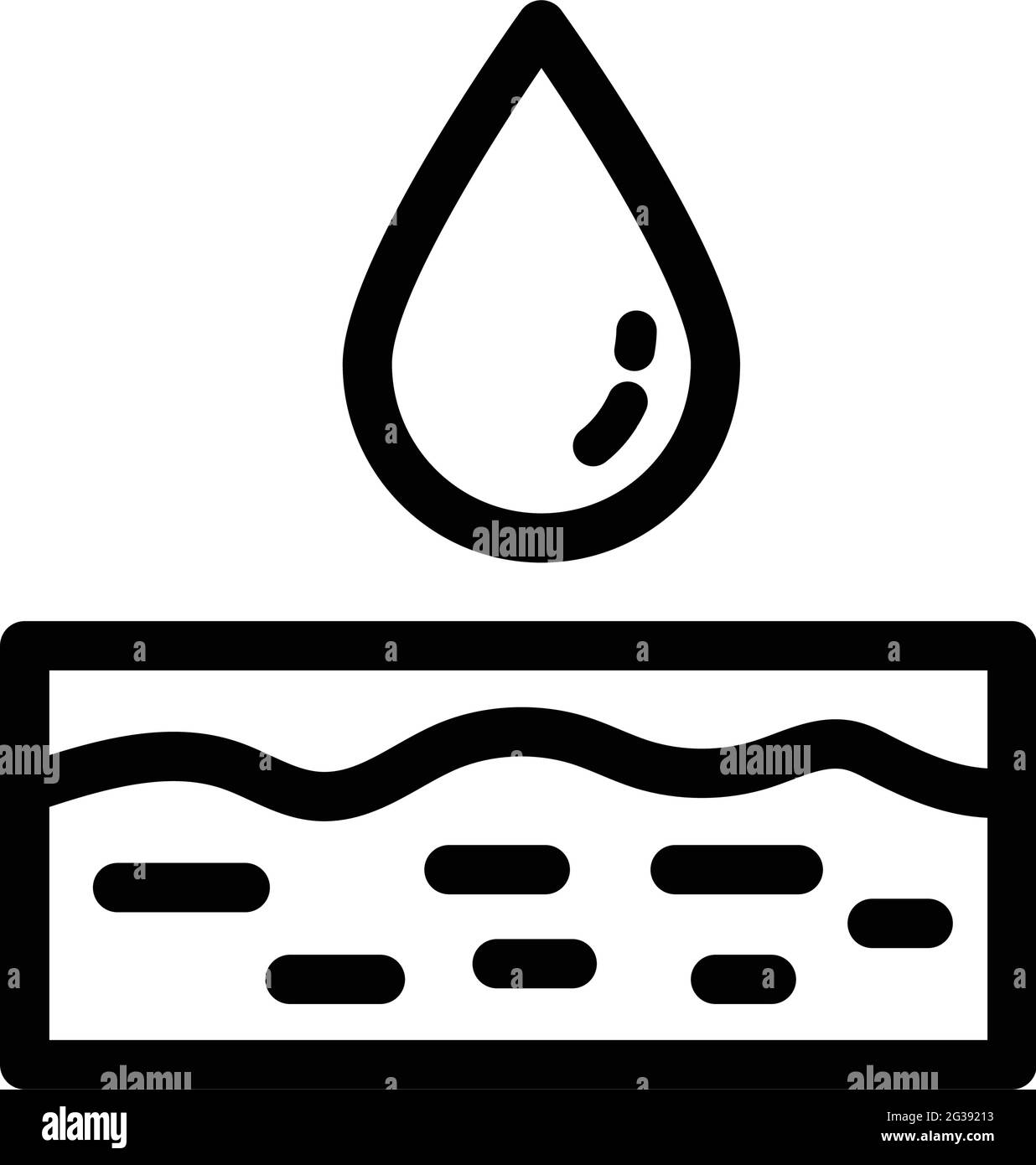 Symbole de protection de la peau aux ultraviolets. Icône SPF. Panneau de rayons solaires. Icône de contour fin sur fond blanc. Illustration vectorielle. Illustration de Vecteur
