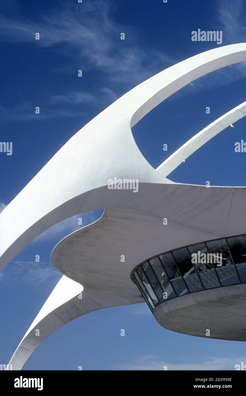 Détail du restaurant Theme Building à LAX à Los Angeles, CA Banque D'Images