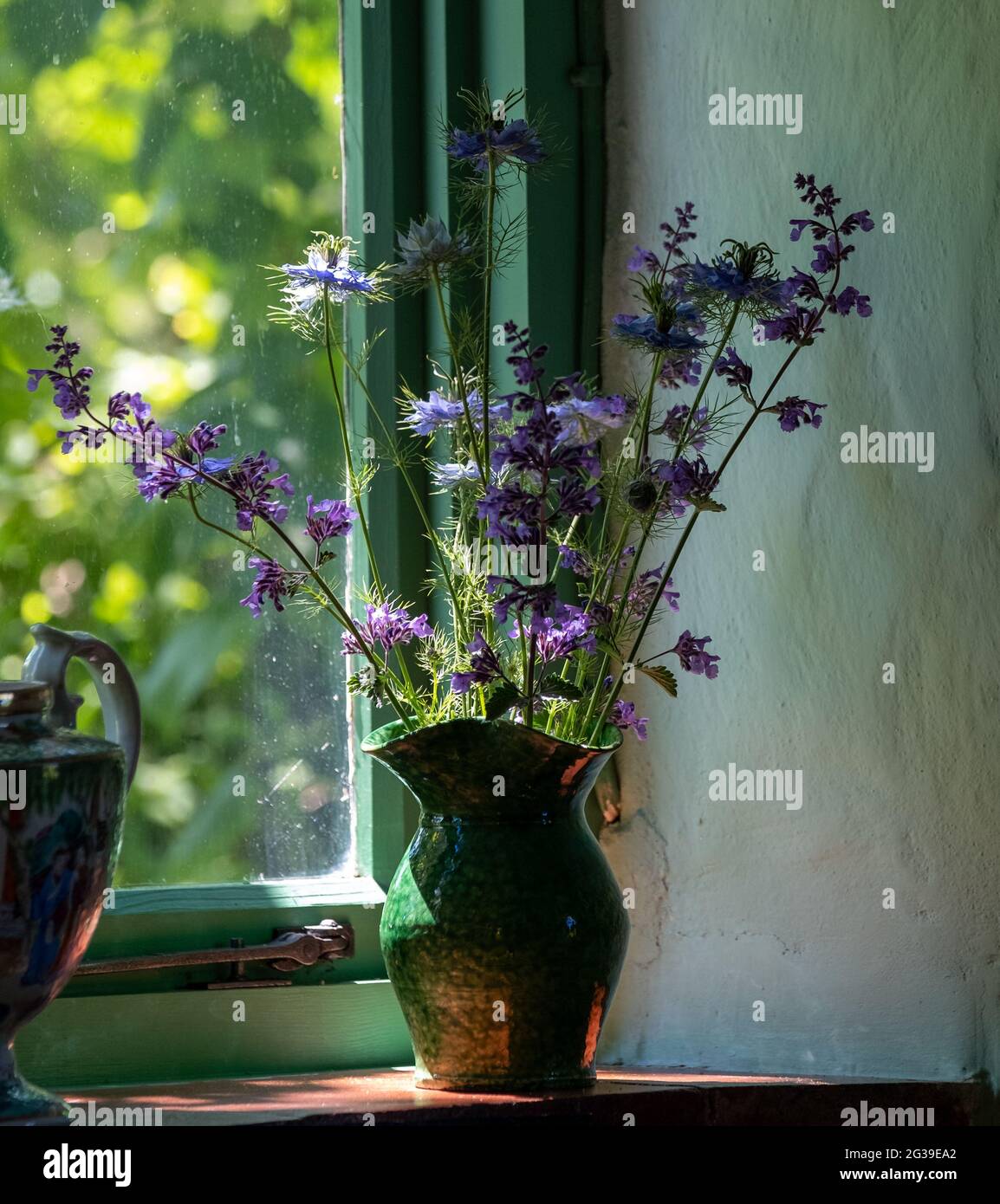 Superbes fleurs et feuillages, photographiés à la Maison de Monk, dans le jardin de la maison de Woolf en Virginie, à Rodmell, dans l'est du Sussex, au Royaume-Uni. Banque D'Images