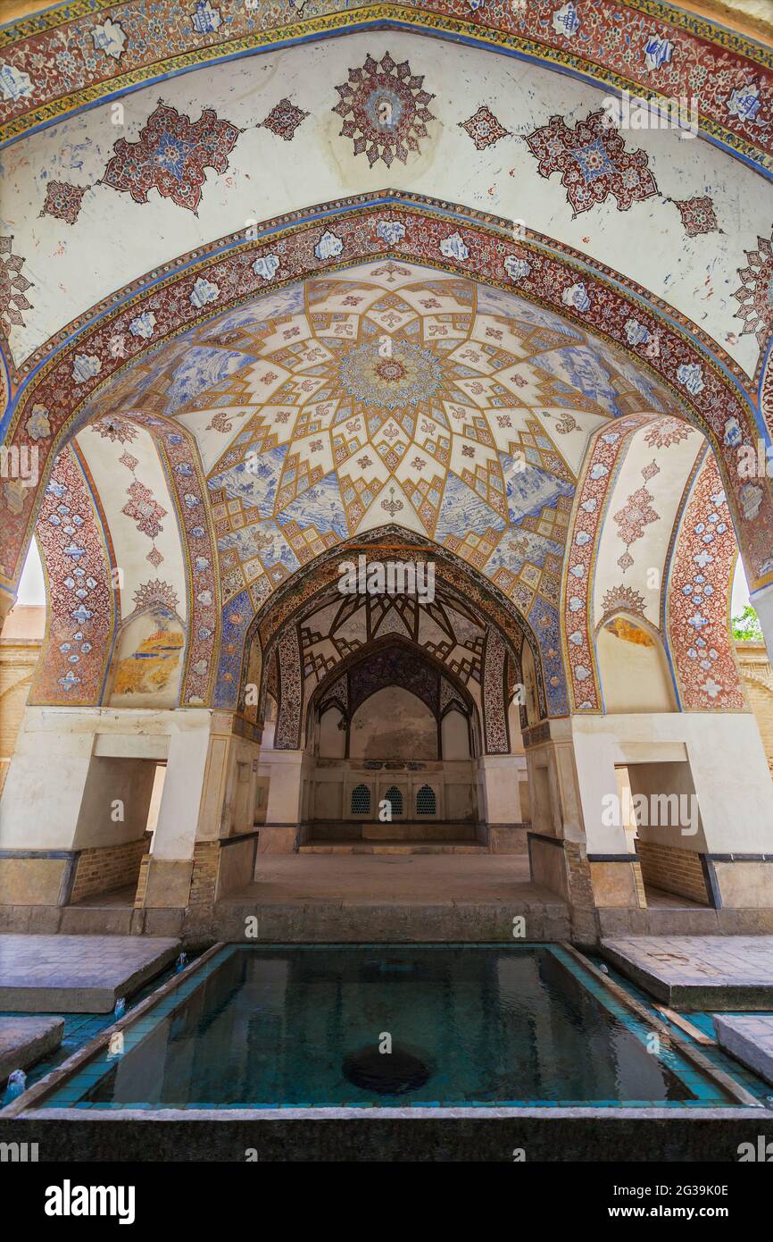 Fin Garden ou Bagh-e-fin est un grand jardin perse de Kashan et l'un des neuf jardins perses inscrits sur la liste du patrimoine mondial de l'UNESCO. Banque D'Images