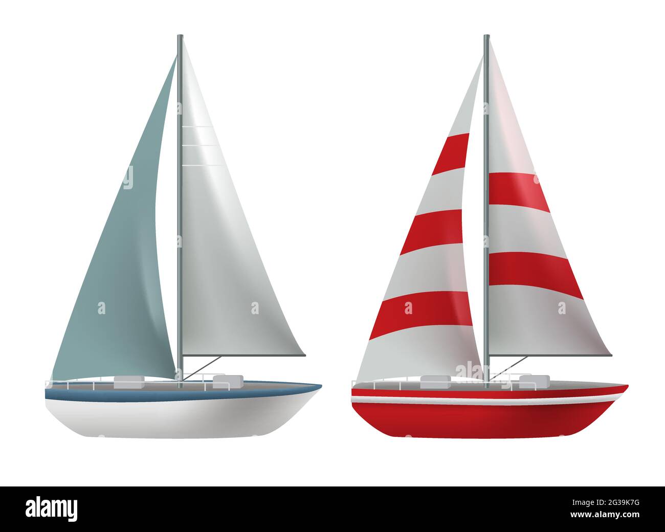 Ensemble de vecteur bateau de voyage. Éléments de collection de bateaux de voyage et de yachts isolés sur fond blanc pour le transport international en croisière. Vecteur Illustration de Vecteur