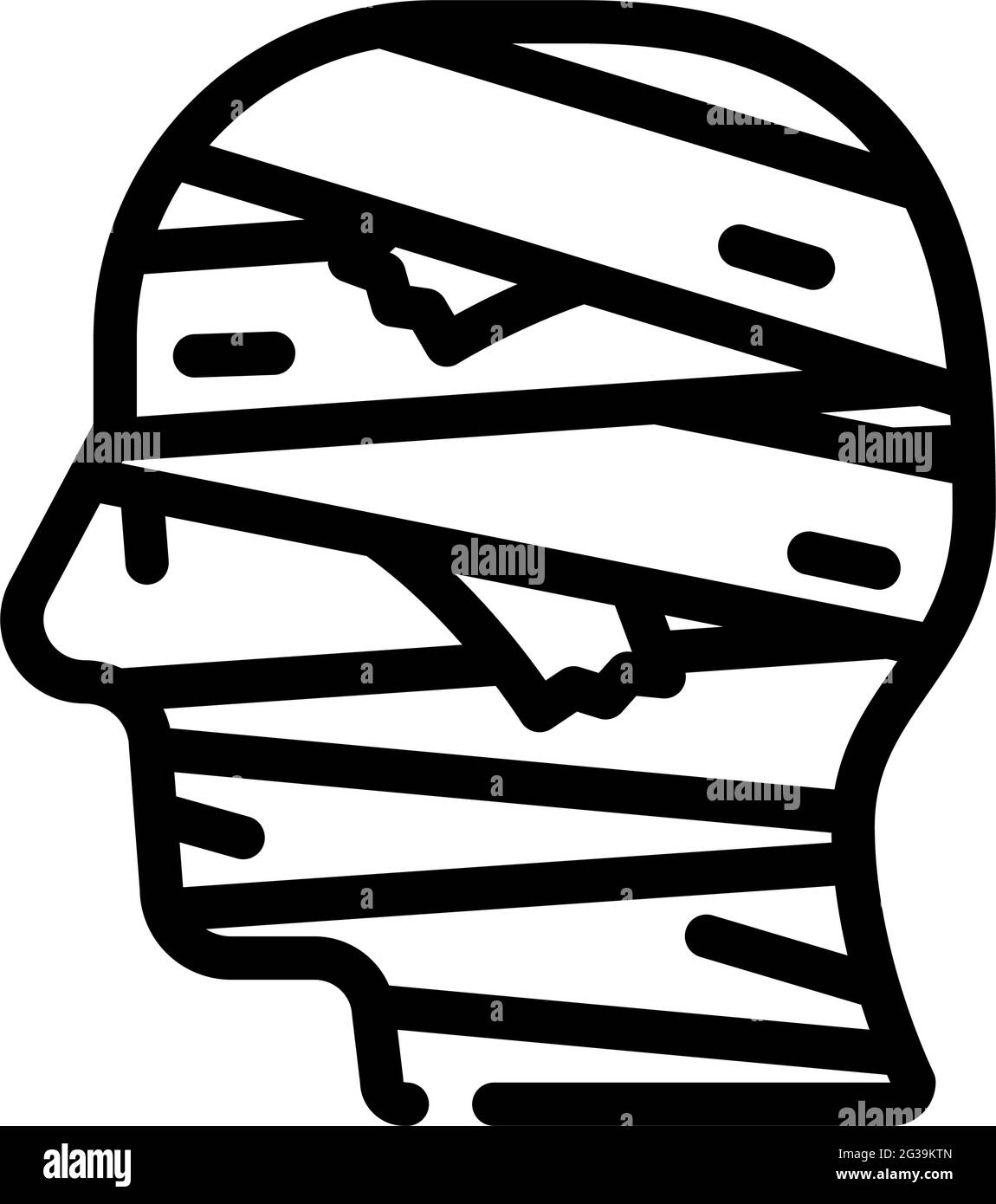 illustration vectorielle de l'icône de la ligne peur de momie Illustration de Vecteur