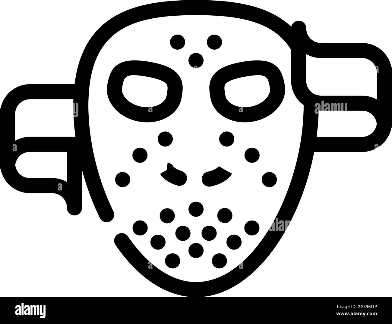 illustration vectorielle de l'icône de la ligne de peur du masque Illustration de Vecteur