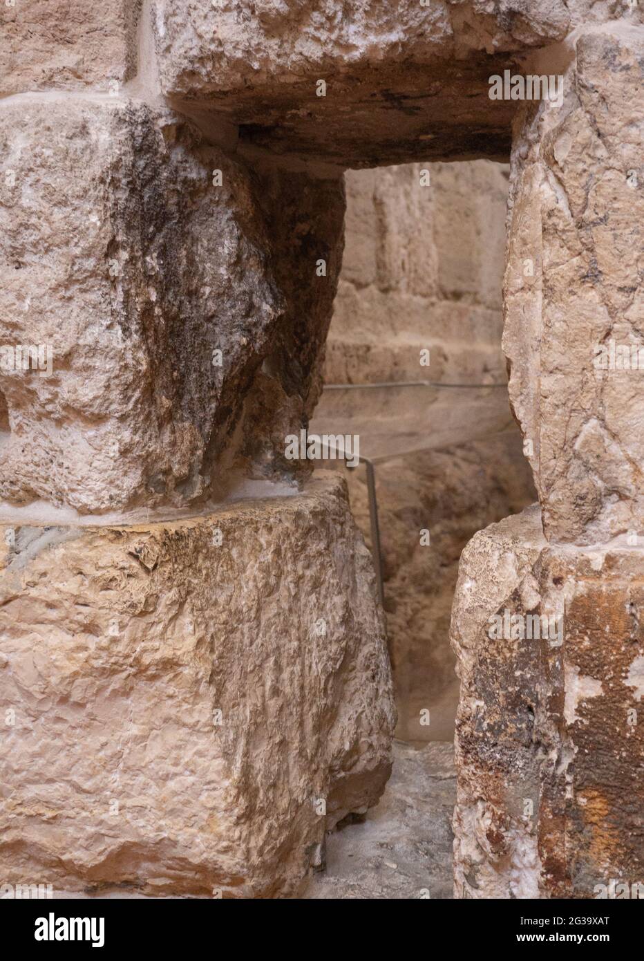 Oeil d'une aiguille une porte à Jérusalem. Banque D'Images