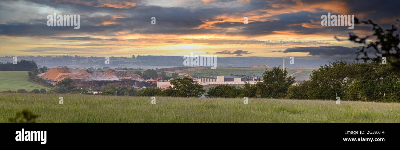 Vue panoramique sur le parc, Brinkworth Rd, Wootton Bassett, Wiltshire Banque D'Images