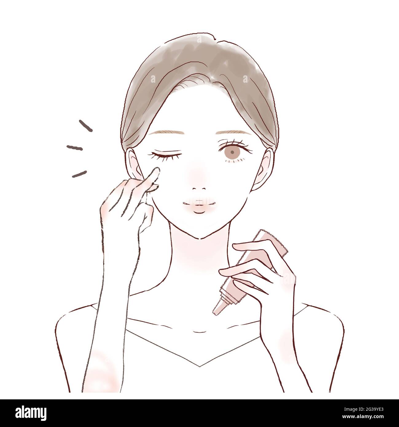 Woman applying face cream illustration Banque de photographies et