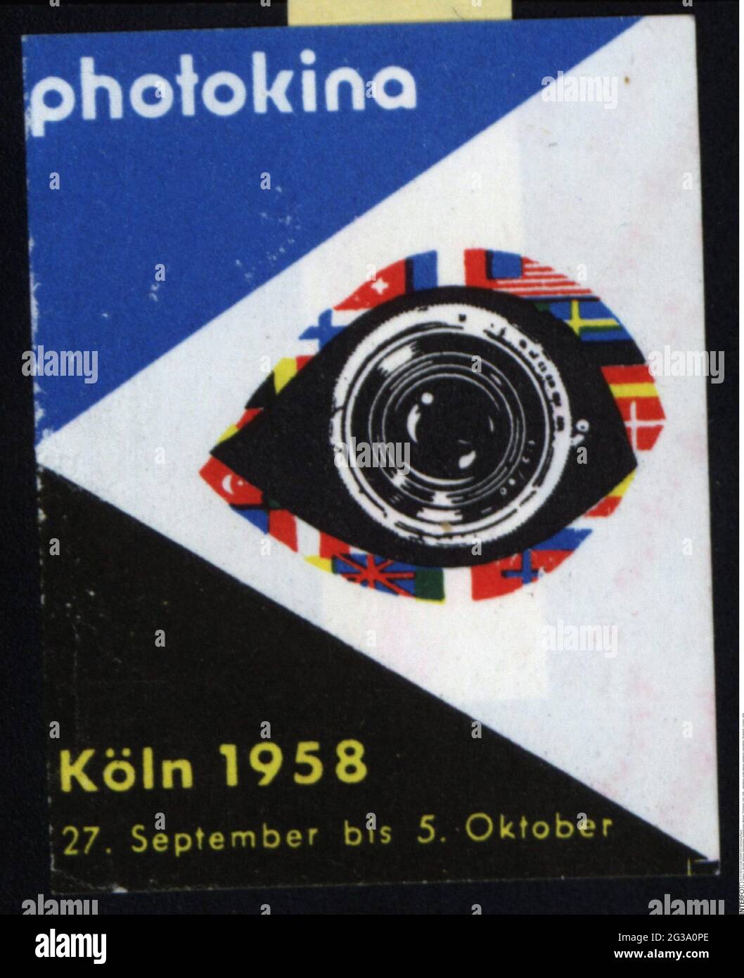 Publicité, timbres-affiches, expositions / expositions, « Photokina », Cologne, 1958, INFO-AUTORISATION-DROITS-SUPPLÉMENTAIRES-NON-DISPONIBLE Banque D'Images