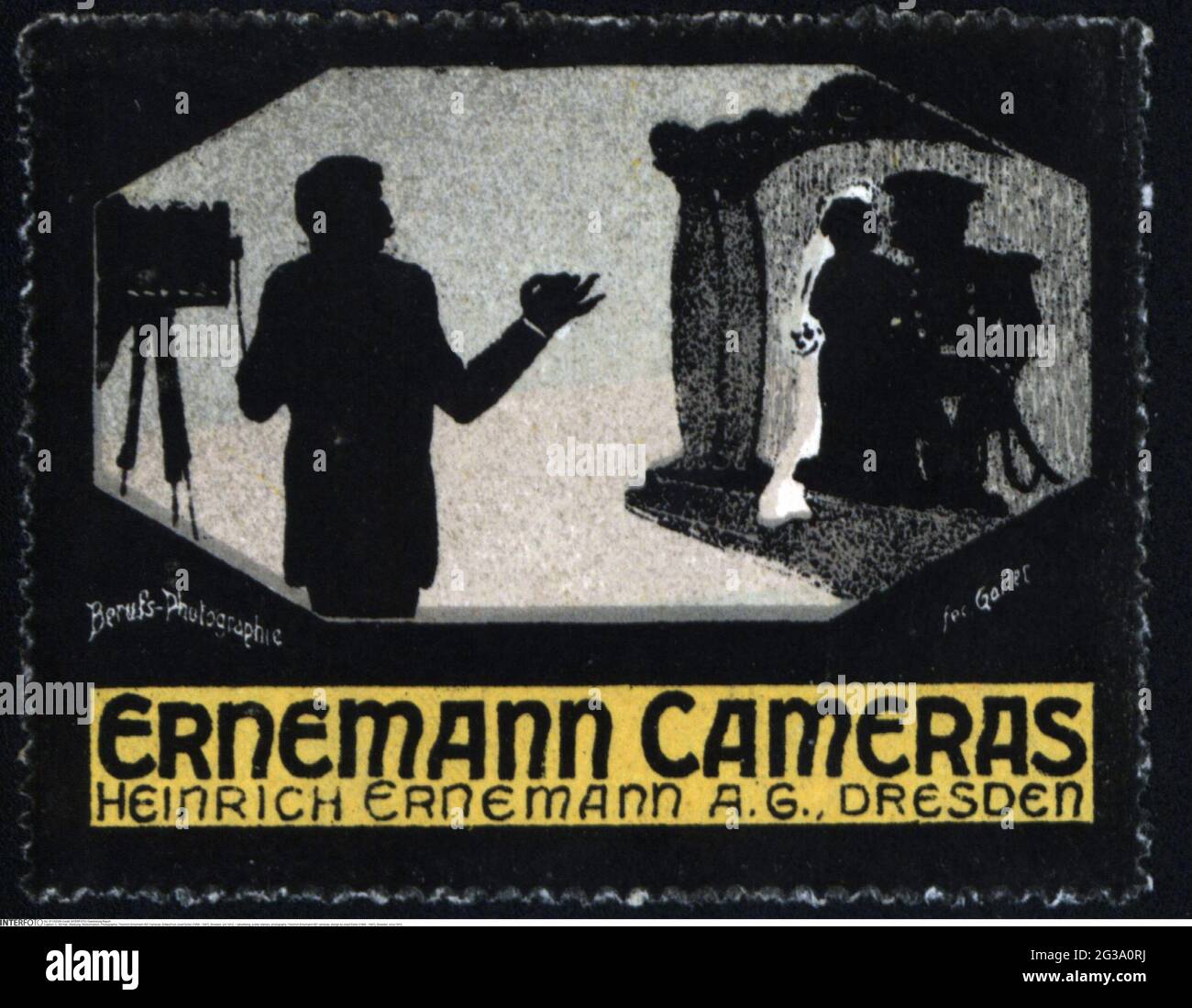 Publicité, timbres-affiches, photographie, appareils photo « Heinrich Ernemann AG », DROITS-SUPPLÉMENTAIRES-AUTORISATION-INFO-NON-DISPONIBLE Banque D'Images