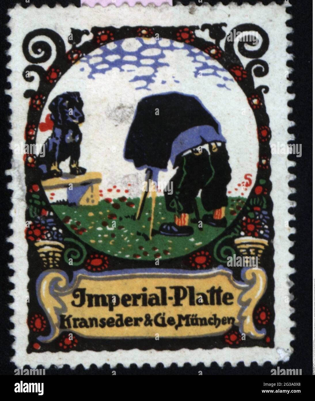 Publicité, timbres-affiches, photographie, plaques photographiques « Kranseder & Cie », Munich, vers 1910, DROITS supplémentaires-AUTORISATION-INFO-NON-DISPONIBLE Banque D'Images