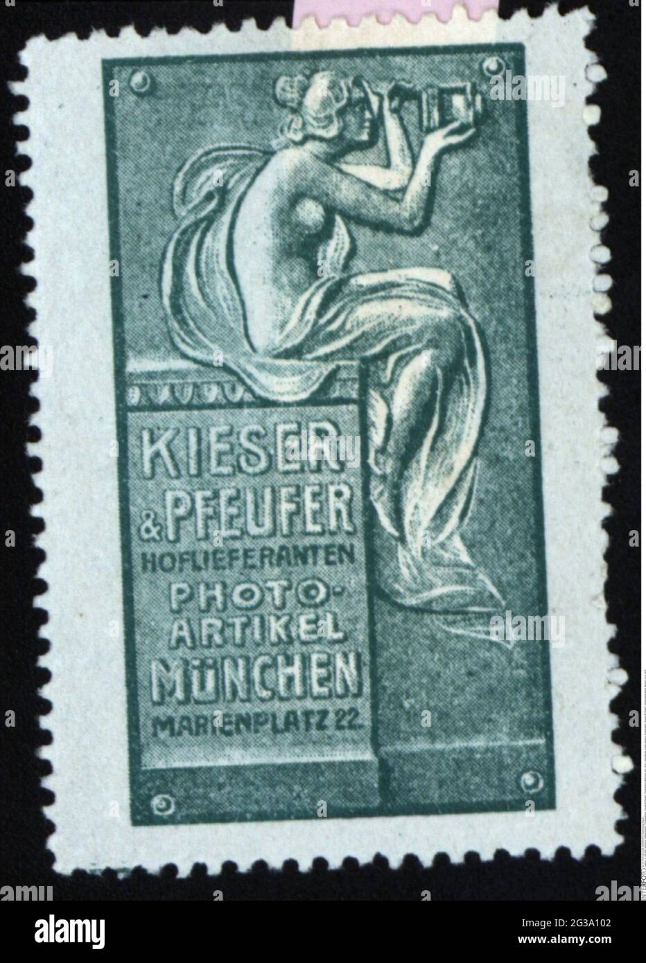 Publicité, timbres-affiches, photographie, « Kieser & Pfeufer », articles de photographie, MUNICH, VERS 1910, INFO-DROITS-AUTORISATION-SUPPLÉMENTAIRES-NON-DISPONIBLE Banque D'Images