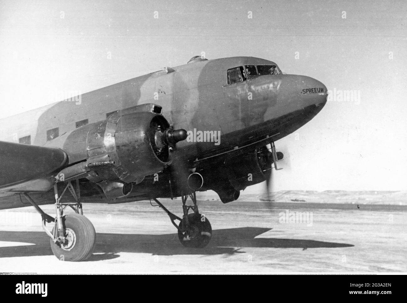 Transport / transport, aviation, avion, Douglas DC-3 The KLM Royal Dutch Airlines, DROITS-SUPPLÉMENTAIRES-AUTORISATION-INFO-NON-DISPONIBLE Banque D'Images