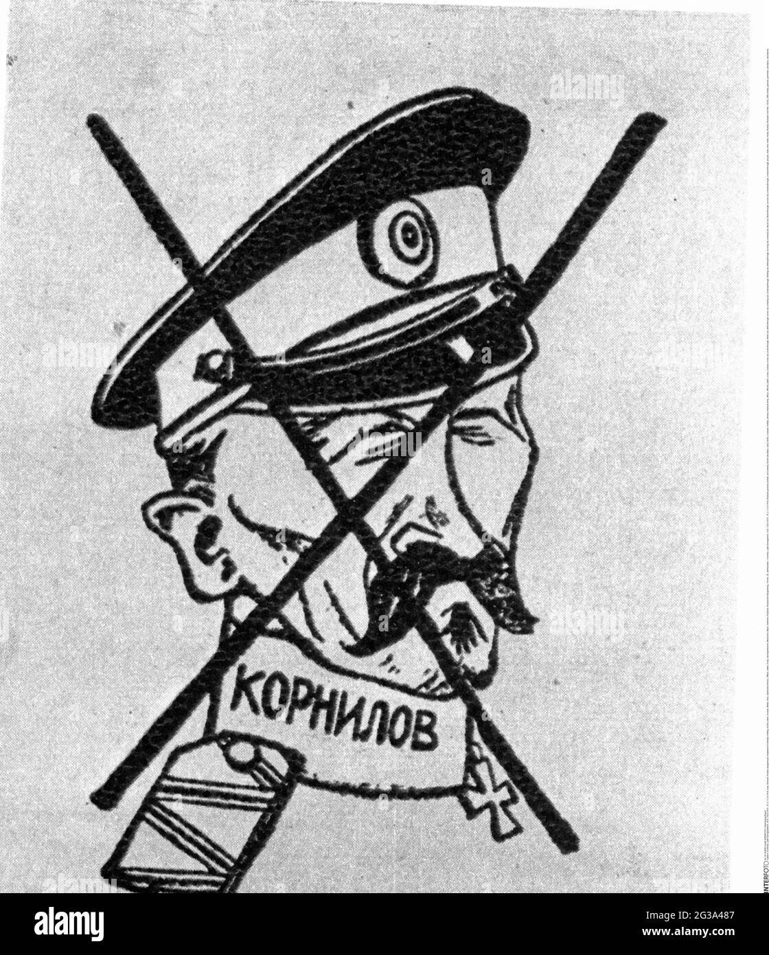 Kornilov, Lawr Georgiyevitch, 18.8. / 30.8.1870 - 31.3. / 13.4.1918, russe général, portrait, INFO-AUTORISATION-DROITS-SUPPLÉMENTAIRES-NON-DISPONIBLE Banque D'Images