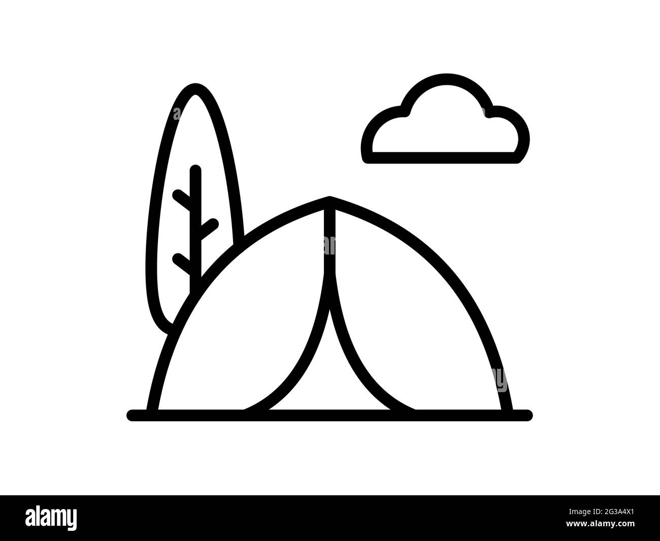tente d'été unique icône isolée avec illustration de style vectoriel Banque D'Images