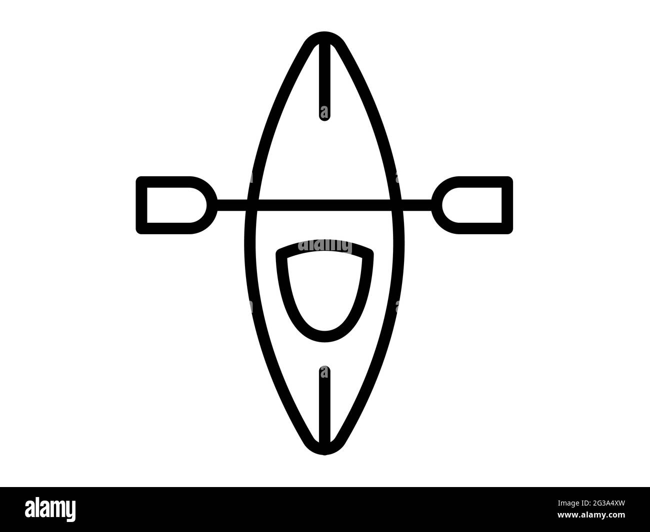 canoë kayak unique icône isolée avec dessin vectoriel de style Banque D'Images