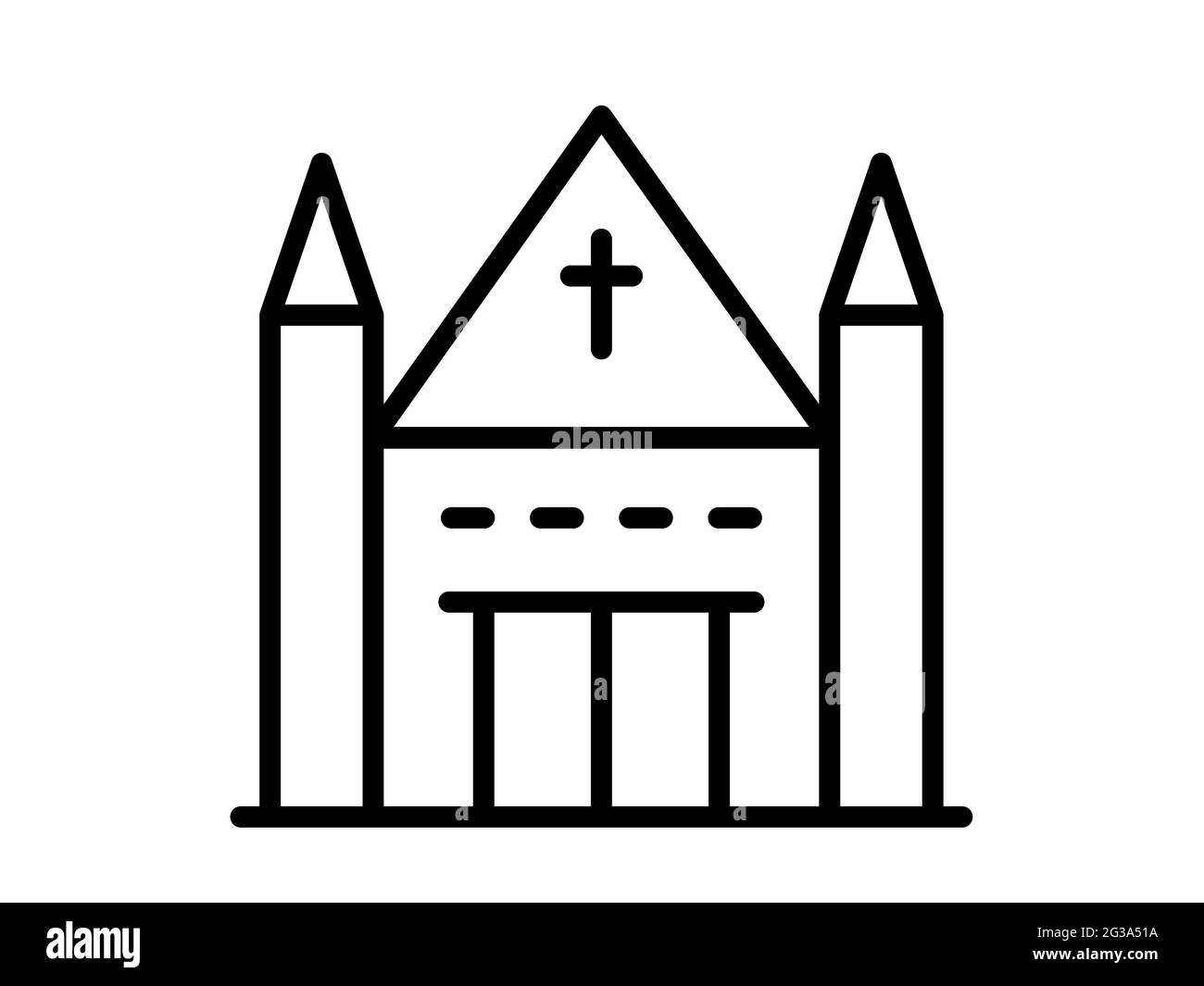 eglise bâtiment unique icône isolée avec illustration de style vectoriel Banque D'Images eglise bâtiment unique icône isolée avec illustration de style vectoriel Banque D'Images