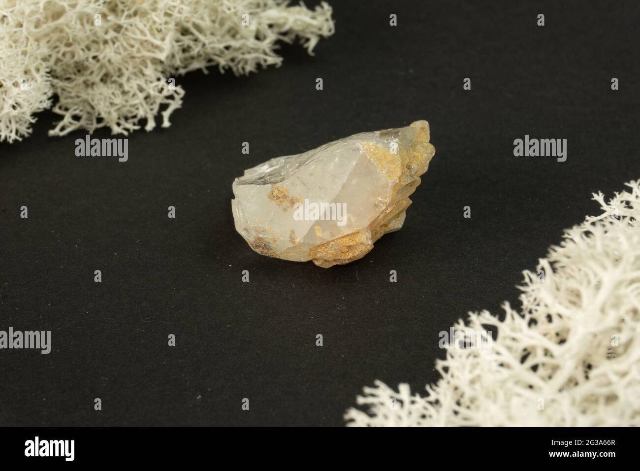 Quartz fumé du Brésil. Pierre minérale naturelle sur fond noir. Minéralogie, géologie, magie des pierres, pierres semi-précieuses et échantillons de Banque D'Images