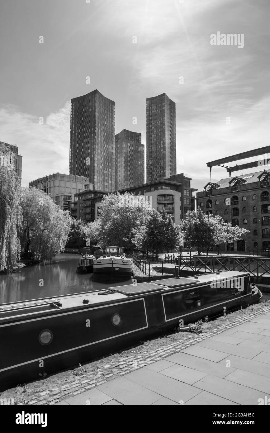 Castlefield Basin et parc du patrimoine urbain au centre de Manchester, en Angleterre. Basé autour des canaux de Bridgewater et Rochdale. Banque D'Images