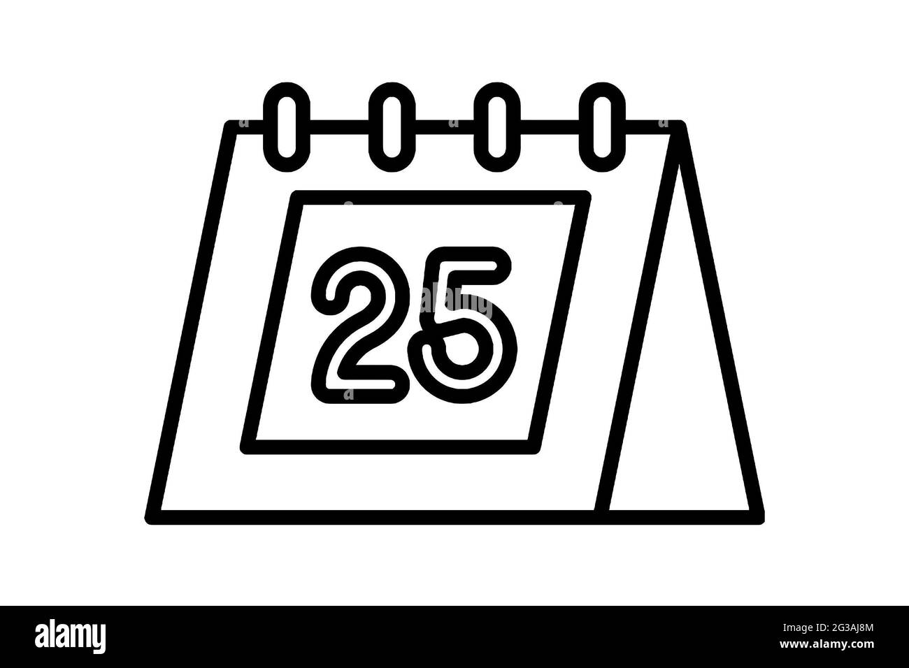 Icône du jour de Noël sur un calendrier isolé sur un fond blanc Banque D'Images