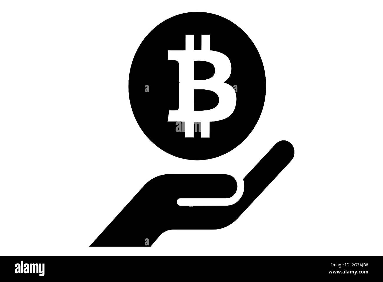 Icône Bitcoin isolée sur un fond blanc isolée sur un fond blanc Banque D'Images