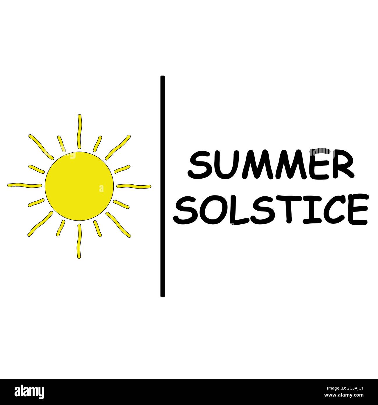 Solstice d'été. Symbole, signe ou logo. Illustration. 21 juin. Banque D'Images