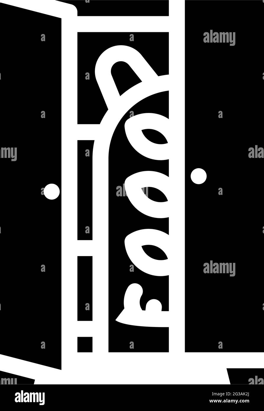 monstre dans l'armoire peur glyphe icône illustration vectorielle Illustration de Vecteur